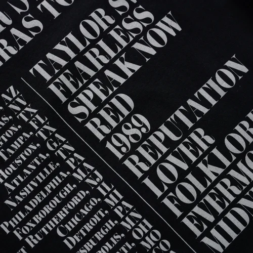 TAYLOR SWIFT | THE ERAS TOUR US DATES BLACK T-SHIRT - Image 3