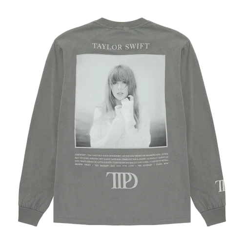 THE TORTURED POETS DEPARTMENT GRAY PHOTO LONG SLEEVE T-SHIRT