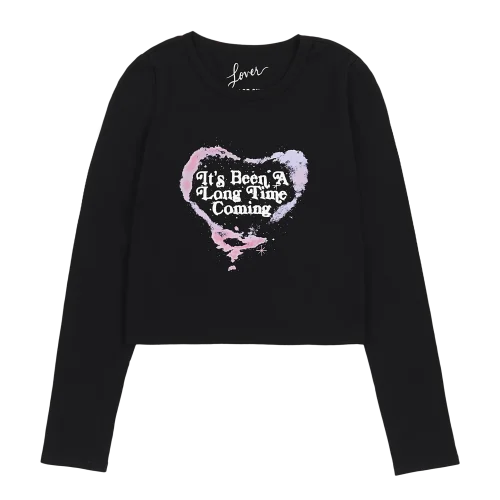 IT'S BEEN A LONG TIME COMING CROPPED LONGSLEEVE T-SHIRT