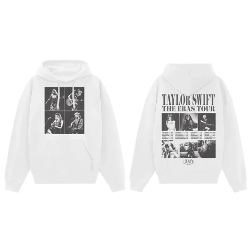 TAYLOR SWIFT | THE ERAS TOUR COLLAGE WHITE HOODIE - Image 3