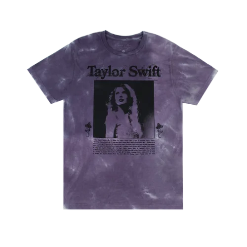 SPEAK NOW (TAYLOR'S VERSION) TRACKLIST PURPLE TIE DYE T-SHIRT