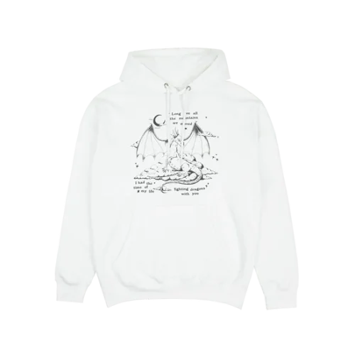 FIGHTING DRAGONS WITH YOU WHITE HOODIE
