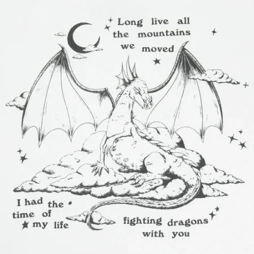 FIGHTING DRAGONS WITH YOU WHITE HOODIE - Image 3