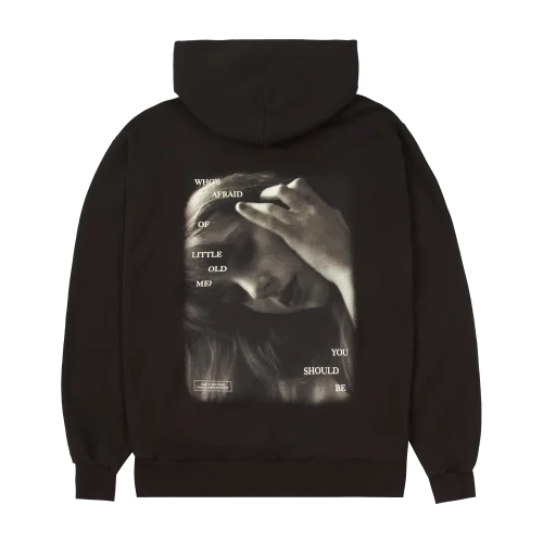 WHO'S AFRAID OF LITTLE OLD ME? DARK BROWN HOODIE